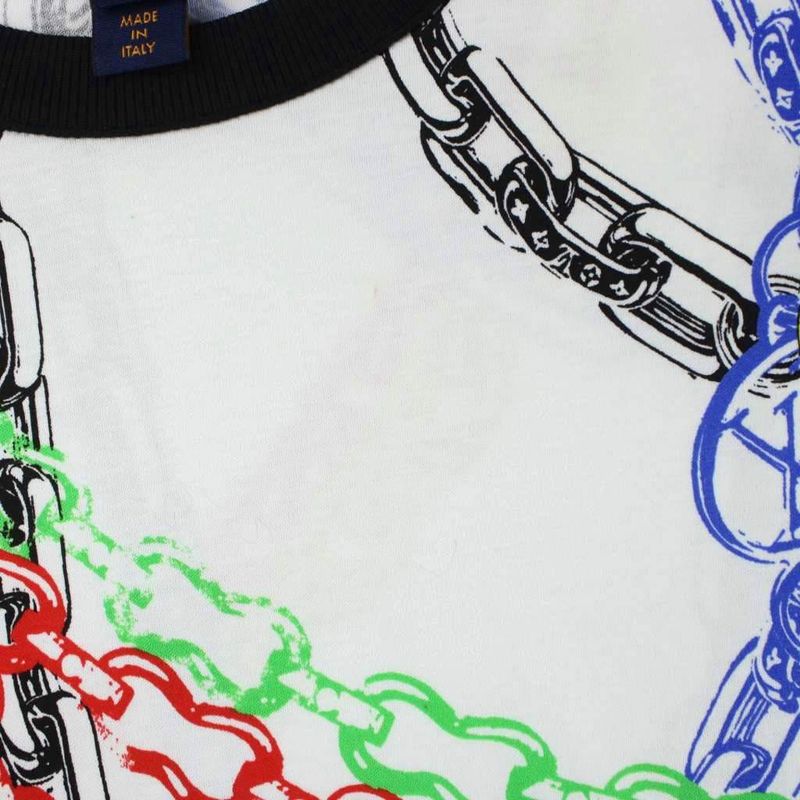 Louis Vuitton Multicolor Chain Print T-Shirt Short Sleeve Top All Over Pattern