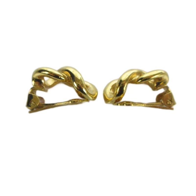 Dior Earrings Clip on Chain Gold