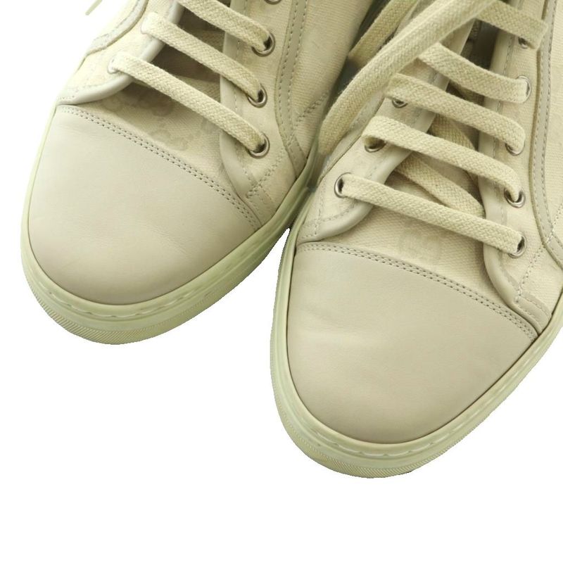 Gucci High Cut Sneakers Shoes GG Pattern Canvas 7 26.0 cm Light Beige