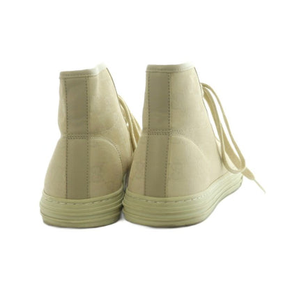 Gucci High Cut Sneakers Shoes GG Pattern Canvas 7 26.0 cm Light Beige