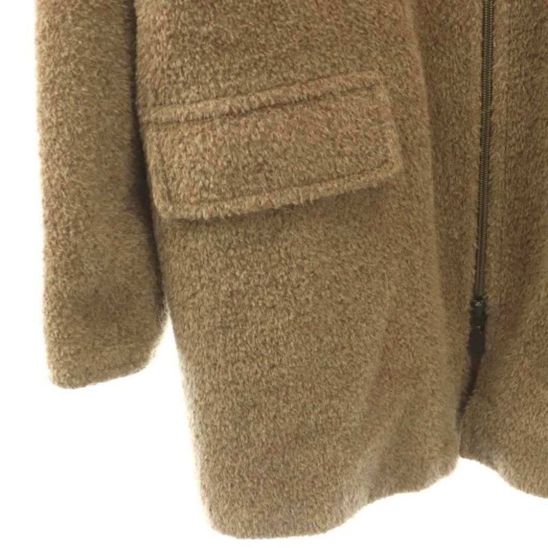 Max Mara White Tag Reversible Coat Zip Up Alpaca Wool Blend 40 Brown DF