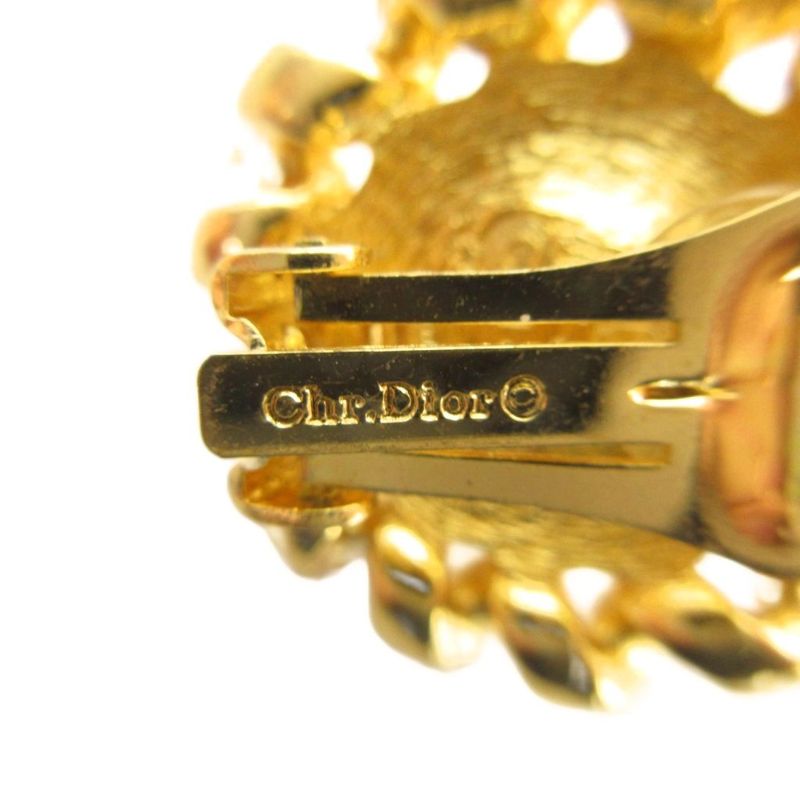 Dior Earrings Clip Type Real Pearl Gold