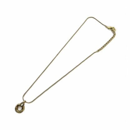 Dior Necklace Pendant Line Stone Circle Logo Gold