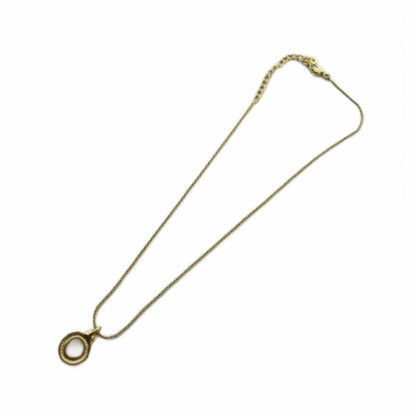 Dior Necklace Pendant Line Stone Circle Logo Gold