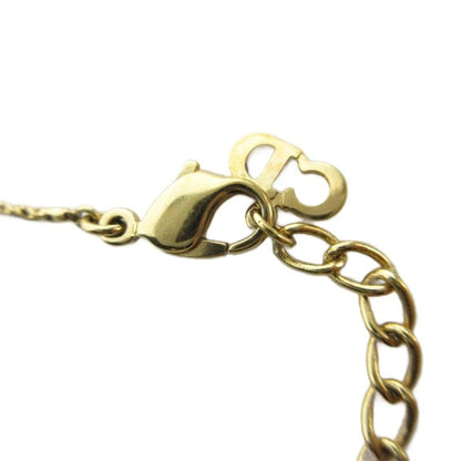 Dior Necklace Pendant Line Stone Circle Logo Gold