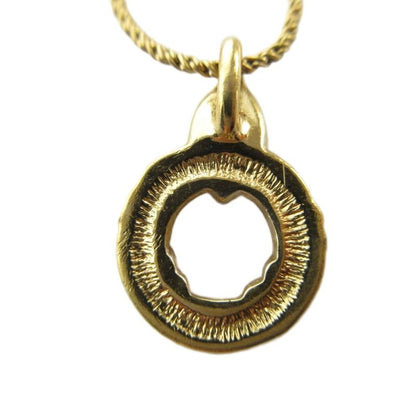Dior Necklace Pendant Line Stone Circle Logo Gold