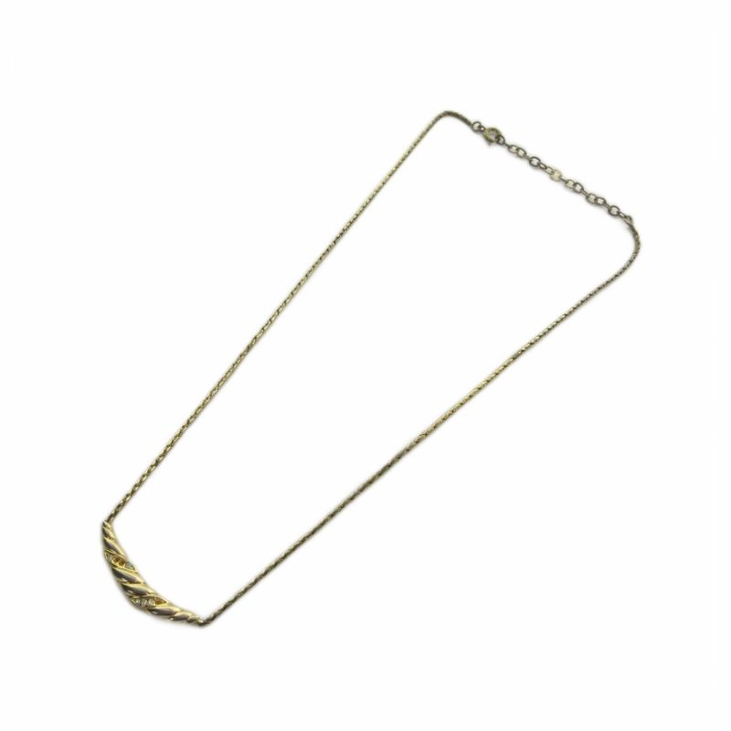Dior Necklace Logo Line Stone Gold