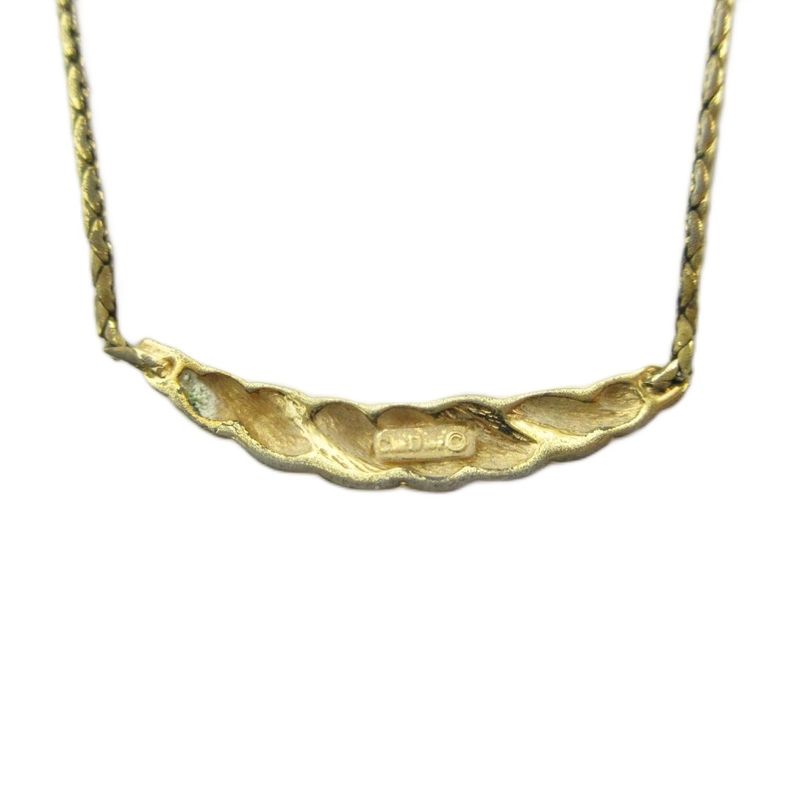 Dior Necklace Logo Line Stone Gold