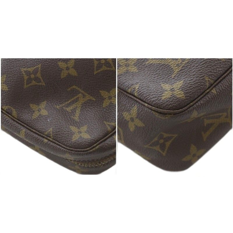 Louis Vuitton Monogram Trousse Toilette 23 Makeup Pouch Clutch Brown