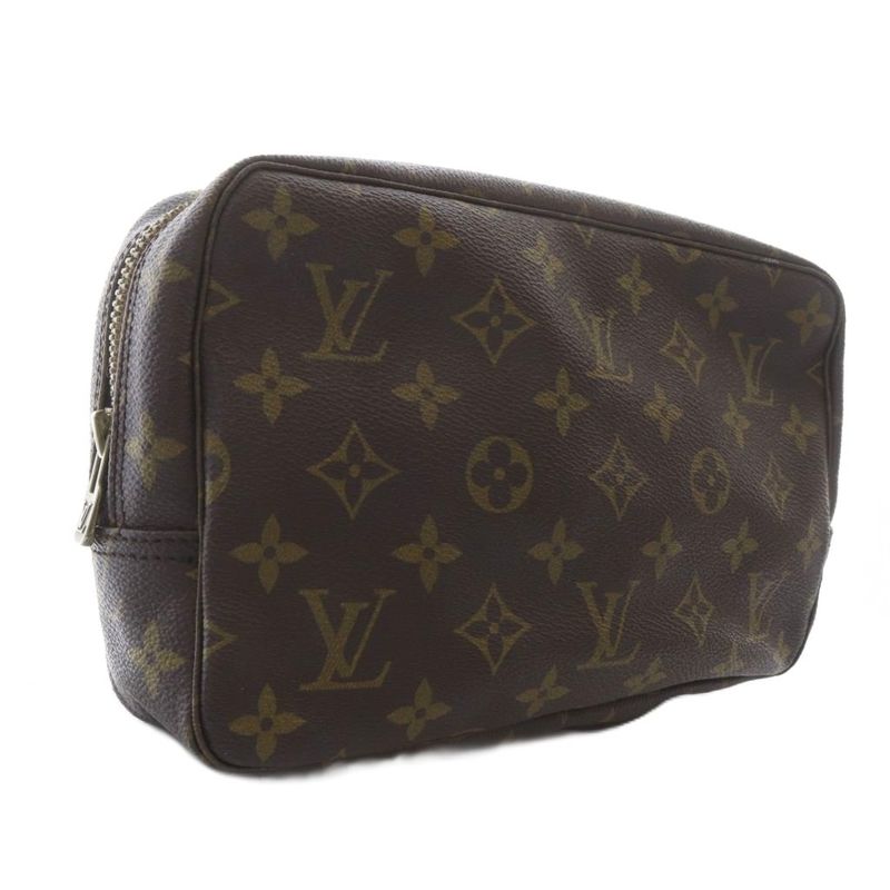 Louis Vuitton Monogram Trousse Toilette 23 Makeup Pouch Clutch Brown