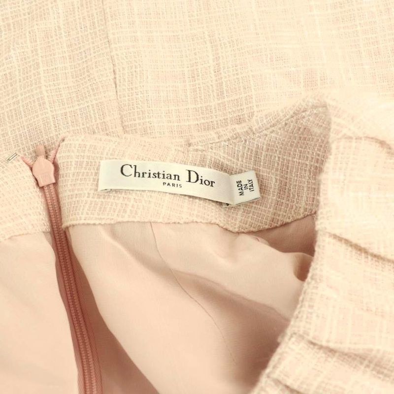 Dior Dress French Sleeve Knee Length 34 Pink