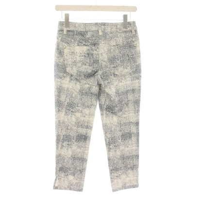 Chanel Stretch Cotton Pants Cropped 34 Blue White or Calf Pattern YM