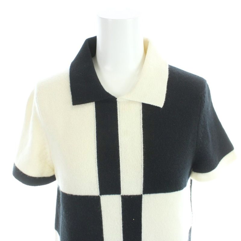 Chanel Polo Shirt Knit Cashmere Ivory Black MW