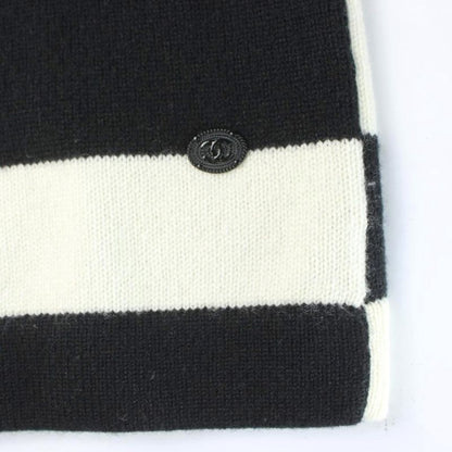 Chanel Polo Shirt Knit Cashmere Ivory Black MW