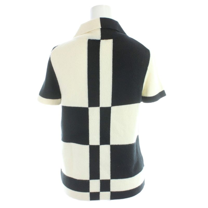 Chanel Polo Shirt Knit Cashmere Ivory Black MW
