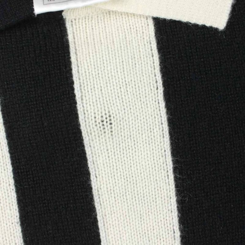 Chanel Polo Shirt Knit Cashmere Ivory Black MW