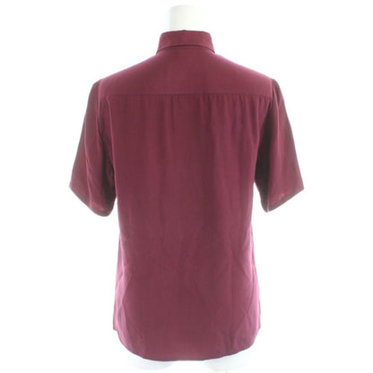 Chanel Creations Paris Vintage Shirt Blouse Short Sleeve CC Logo 8 Red Gold