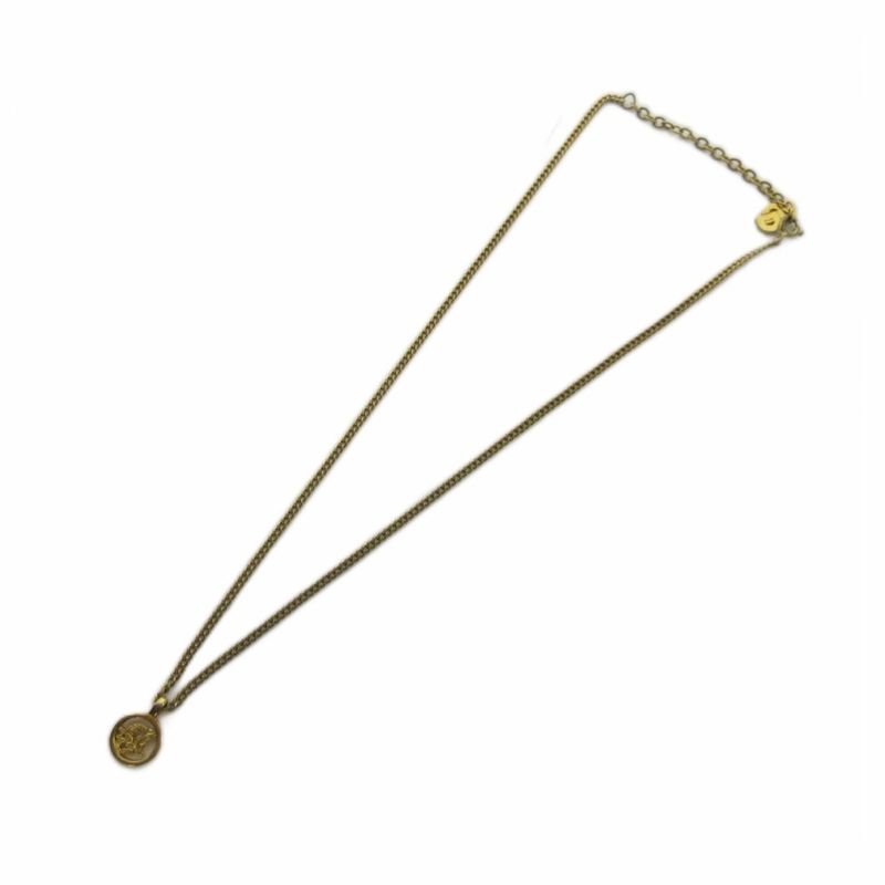 Dior Necklace Pendant Trotter Logo Circle Gold