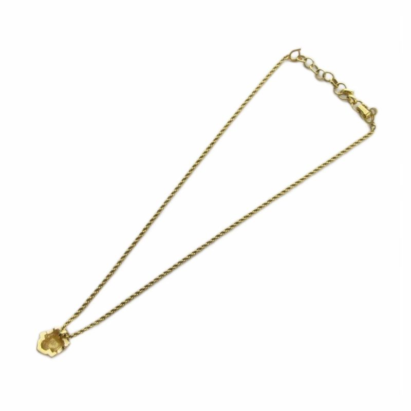 Dior Necklace Pendant Line Stone Logo Gold