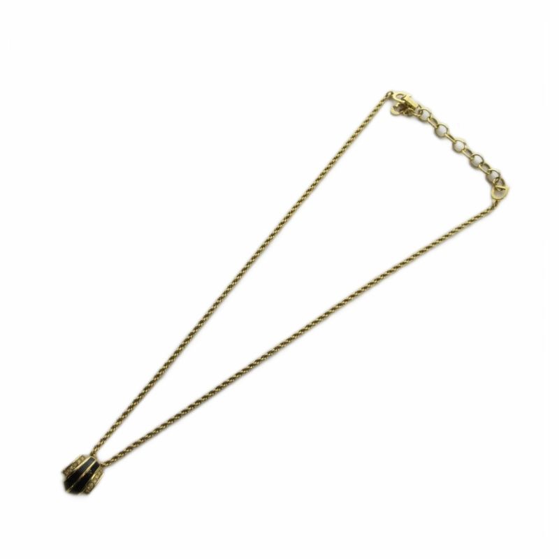 Dior Necklace Pendant Line Stone Logo Gold