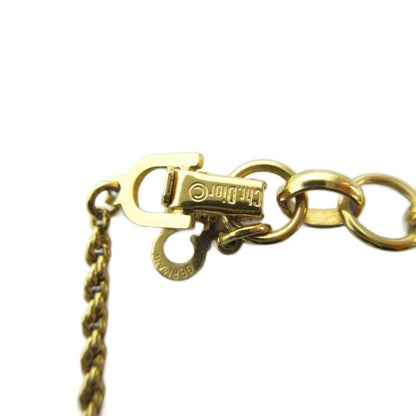 Dior Necklace Pendant Line Stone Logo Gold