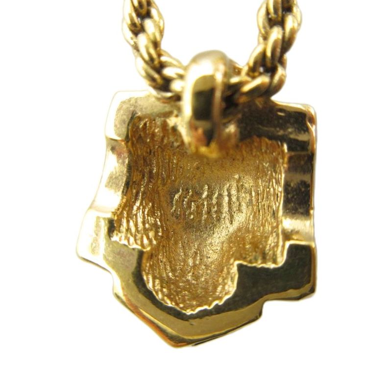 Dior Necklace Pendant Line Stone Logo Gold