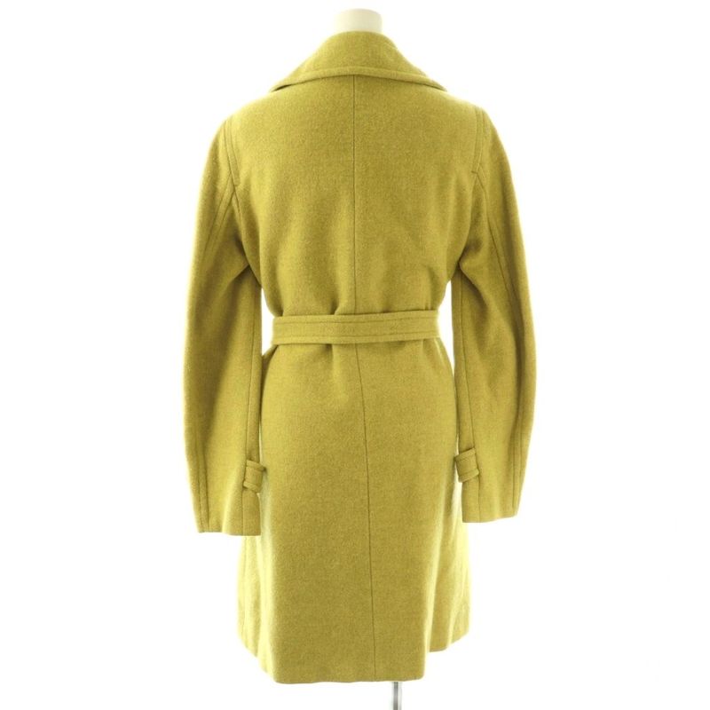 Max Mara Weekend Line Long Coat with Belt 38 Yellow Green DF