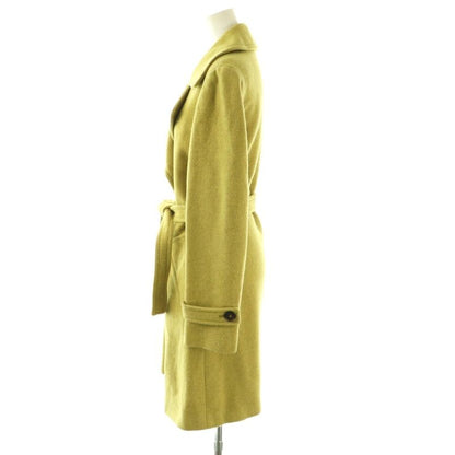Max Mara Weekend Line Long Coat with Belt 38 Yellow Green DF