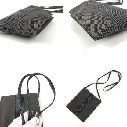 Hermes Shoulder Bag Pochette Canvas Gray