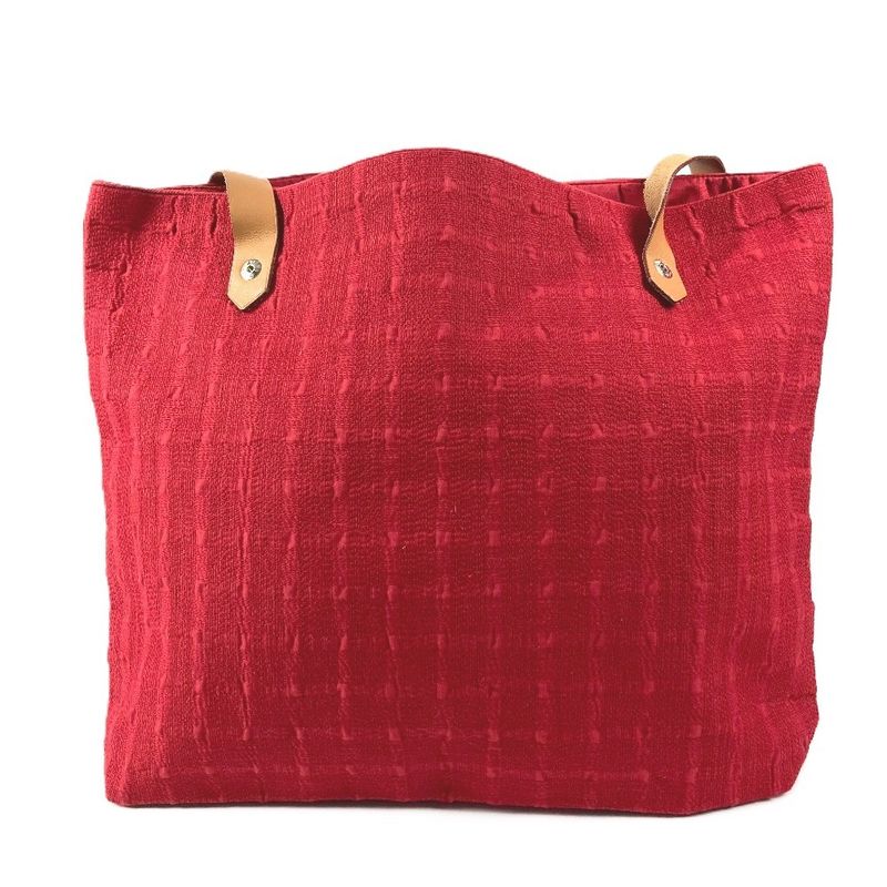 Hermes Shoulder Bag Amedaba Cabas Dopoche Cotton Red