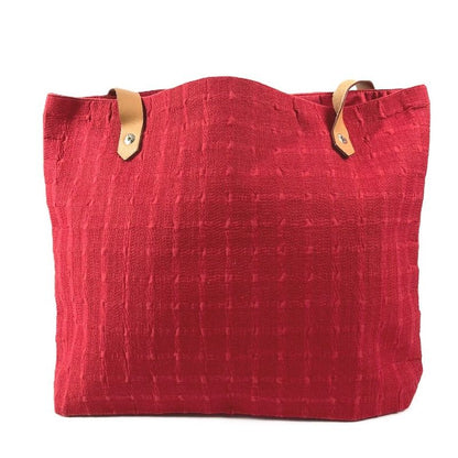 Hermes Shoulder Bag Amedaba Cabas Dopoche Cotton Red