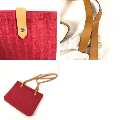 Hermes Shoulder Bag Amedaba Cabas Dopoche Cotton Red