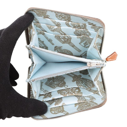 Hermes Coin Case Azap Compact Silk in Etoupe Silver