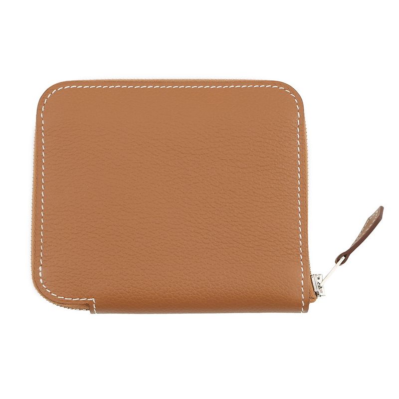 Hermes Coin Case Azappu Compact Silk in Gold Silver