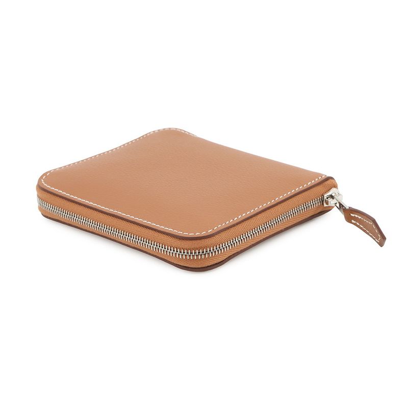 Hermes Coin Case Azappu Compact Silk in Gold Silver