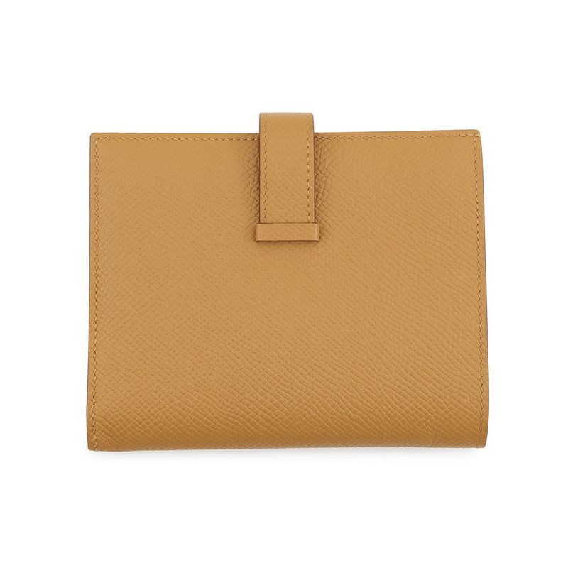Hermes Bifold Wallet Bearn Compact Sesame Gold Epsom