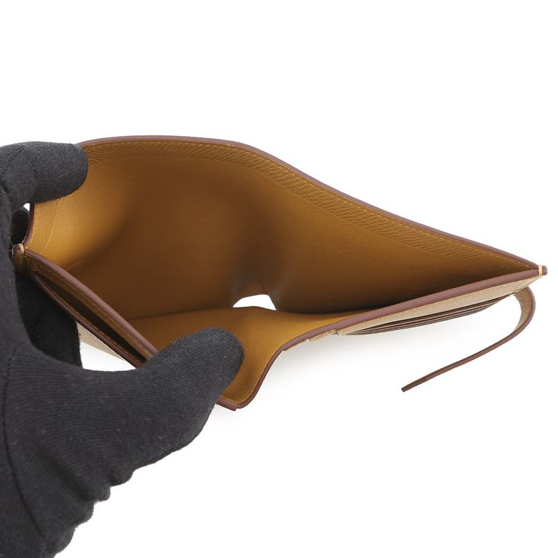 Hermes Bifold Wallet Bearn Compact Sesame Gold Epsom