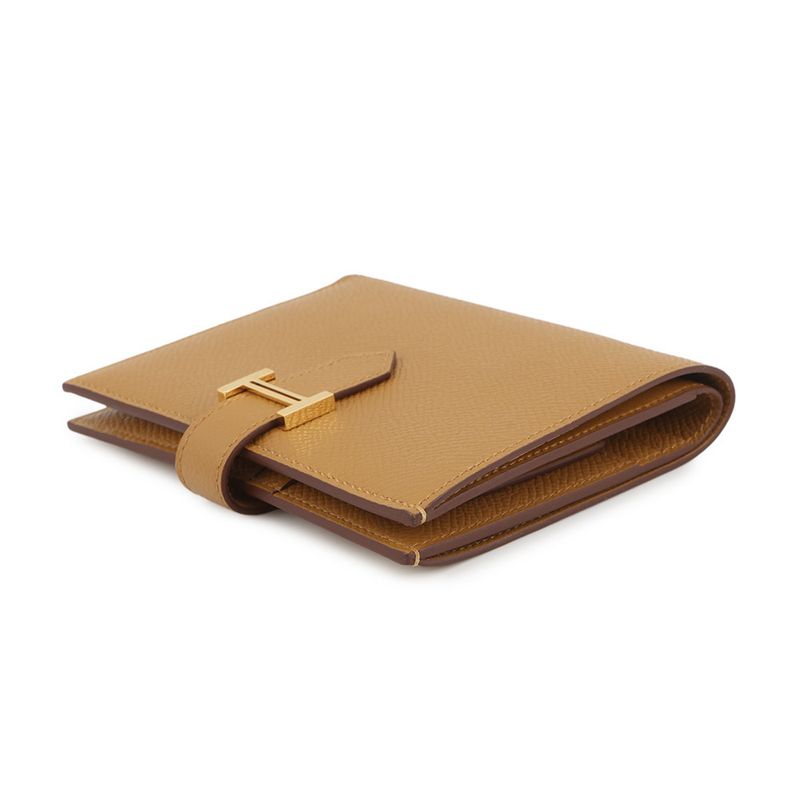 Hermes Bifold Wallet Bearn Compact Sesame Gold Epsom