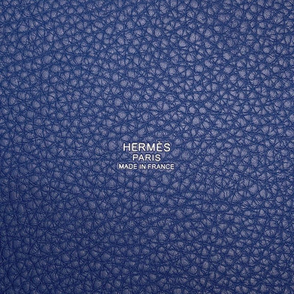 Hermes Handbag Picotin Lock PM Blue Tie Silver Taurillon Clemence