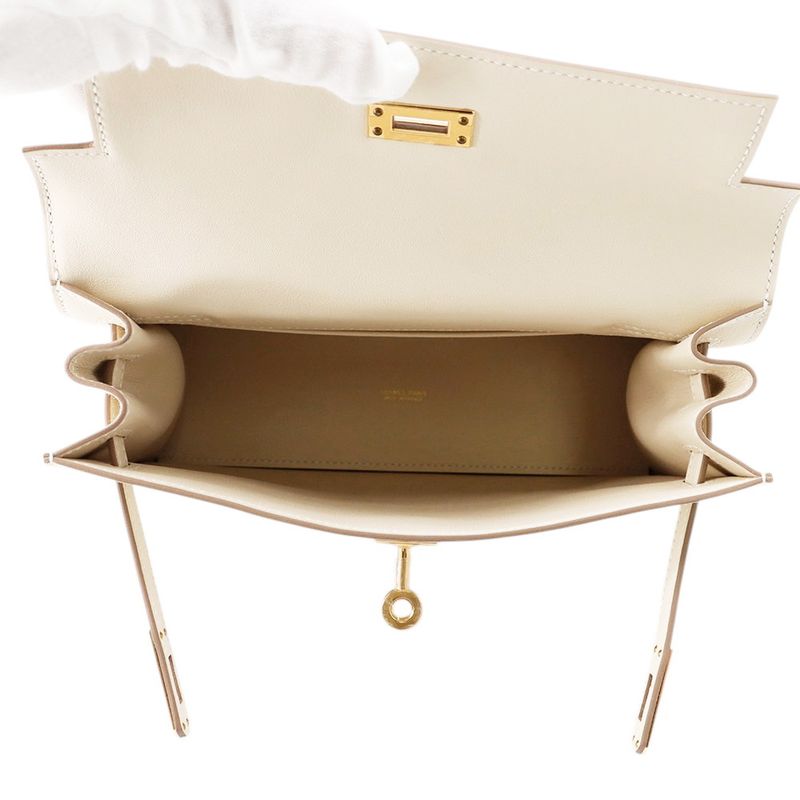 Hermes Shoulder Bag Kelly Dance 2 Cles Gold Swift Clutch