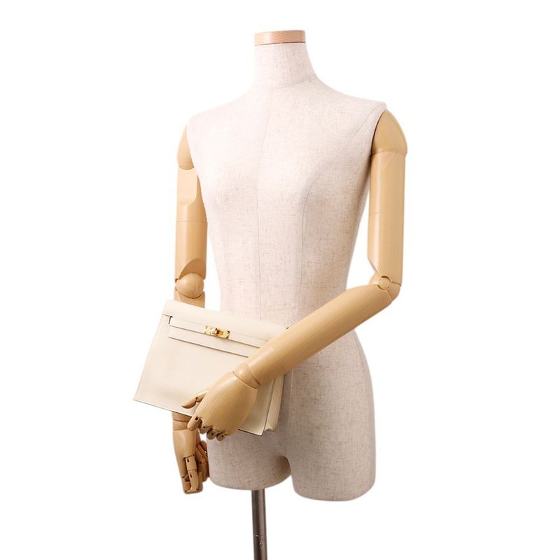 Hermes Shoulder Bag Kelly Dance 2 Cles Gold Swift Clutch