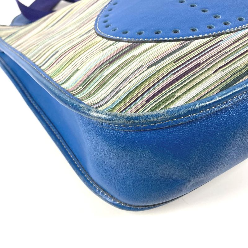 Hermes Shoulder Bag Evelyne 1 Leather Blue
