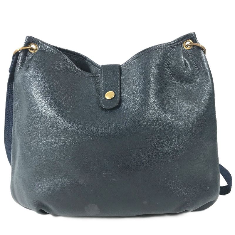 Hermes Shoulder Bag Rodeo Logo Leather Navy
