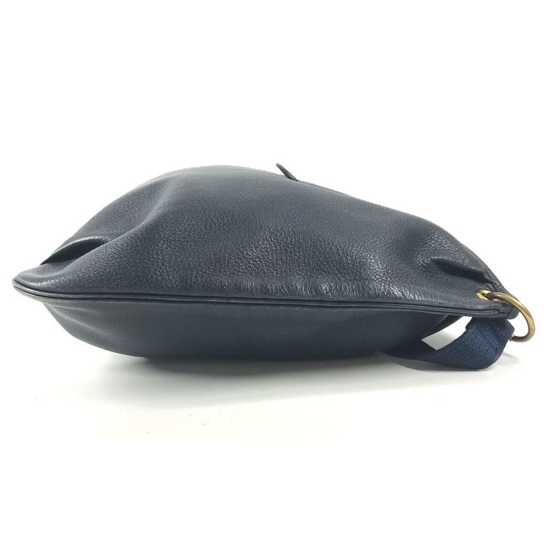 Hermes Shoulder Bag Rodeo Logo Leather Navy