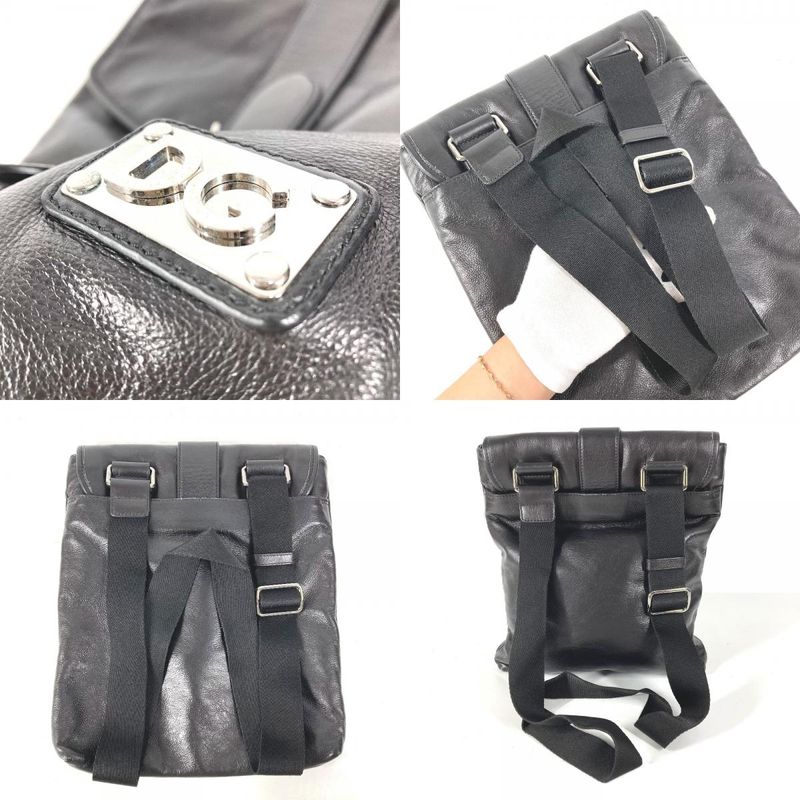 Dolce & Gabbana Backpack Logo DG Leather Black