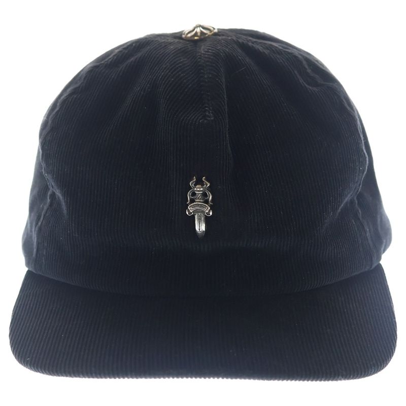 Chrome Hearts Slouchy 5 Panel Cap Daga Suede Leather Cap Hat with Decorative