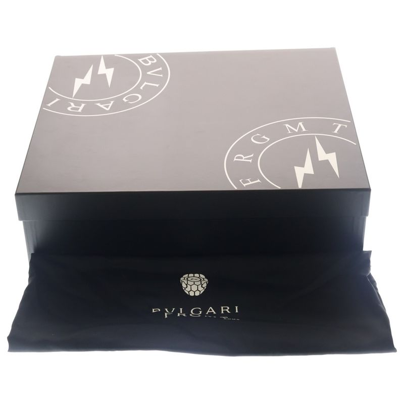 Bvlgari Frgmt Leather Tote Fragment Black