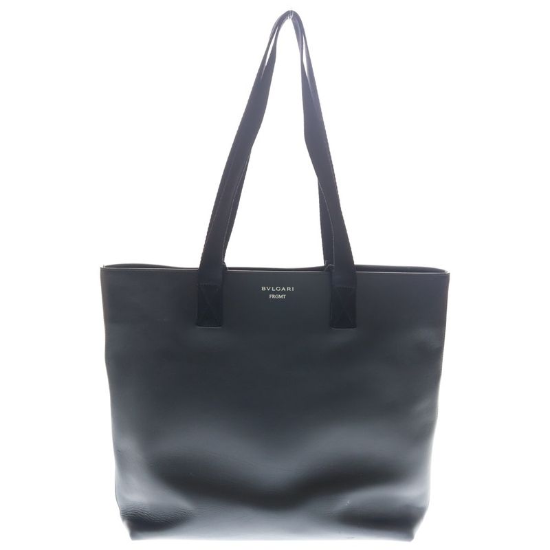 Bvlgari Frgmt Leather Tote Fragment Black