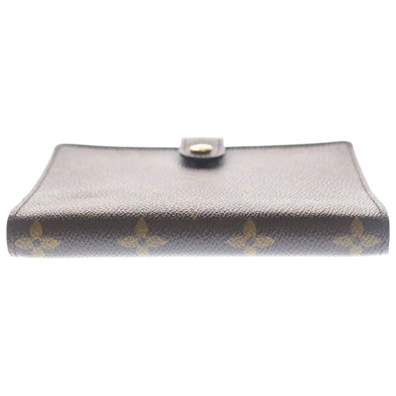 Louis Vuitton Monogram Agenda Book Cover Notebook Binder Brown Leather Gold