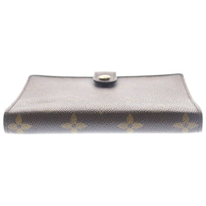 Louis Vuitton Monogram Agenda Book Cover Notebook Binder Brown Leather Gold